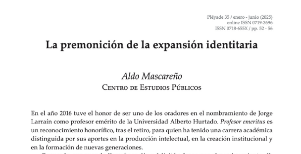 La premonición de la expansión identitaria